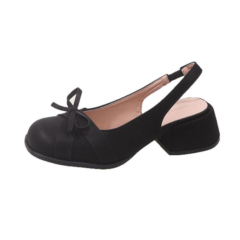 Baotou empty sandals women's new retro fashion temperament fashion single shoes one pedal lazy shoes tide