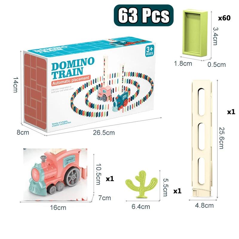 Kids Automatic Laying Domino Train Electric Car Dominoes Set Brick Blocks Kits Games Educational Toys Children Diy Toy Boys Gift
