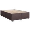 Box Spring Bed with Mattress Dark Brown 160 X 200 Cm Fabric