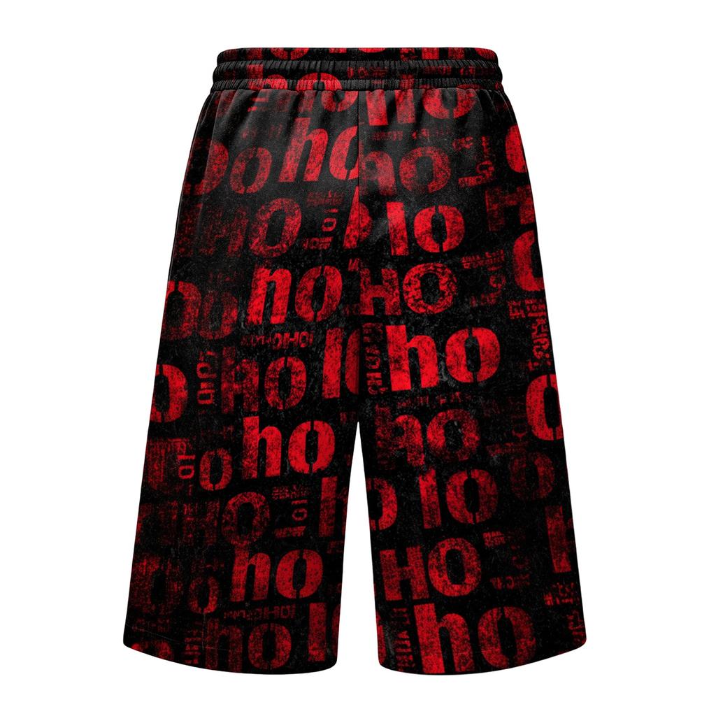 Men's Loose Fit Halloween Print Cargo Shorts with Large Pockets