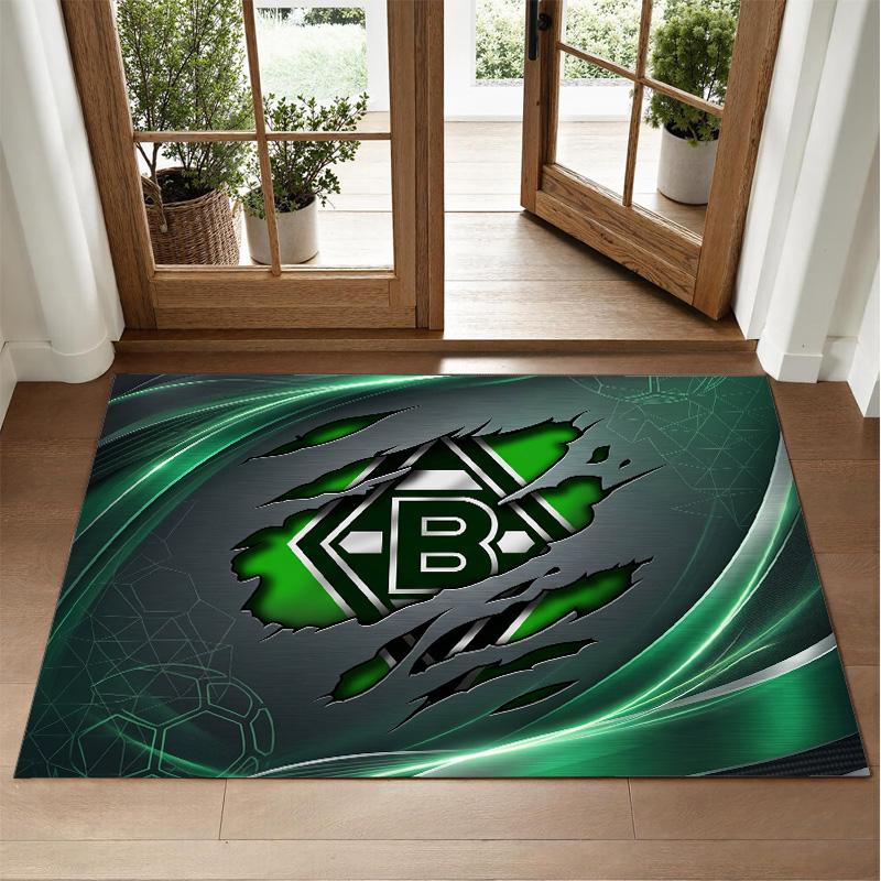Borussia Mönchengladbach Design Crystal Velvet Rug Soft Decorative Mat for Bedroom Entrance