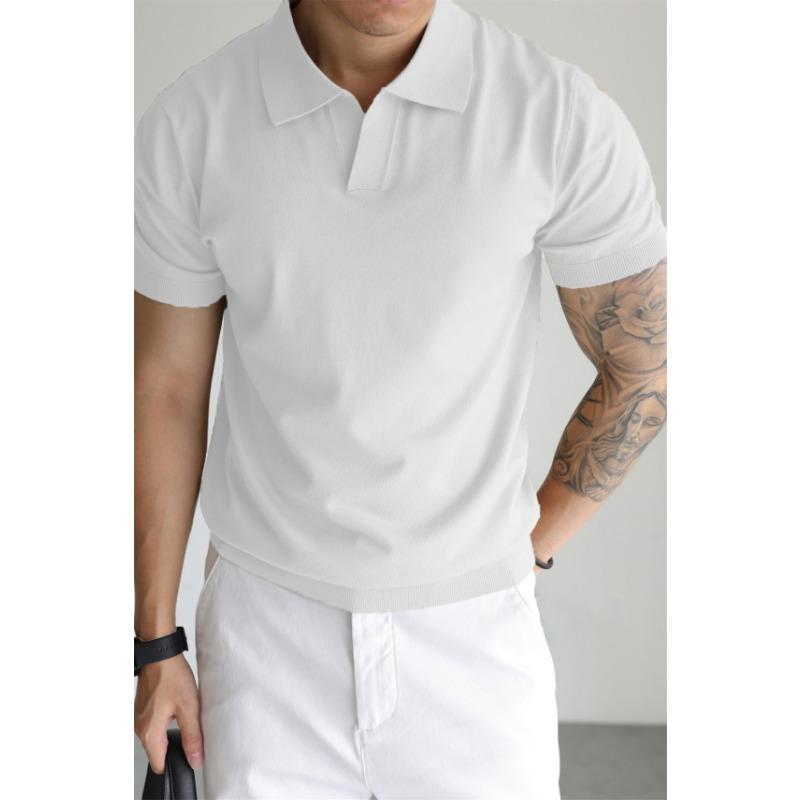Men S Short Sleeve Polo Shirt Slim Fit Summer Business Casual Top M
