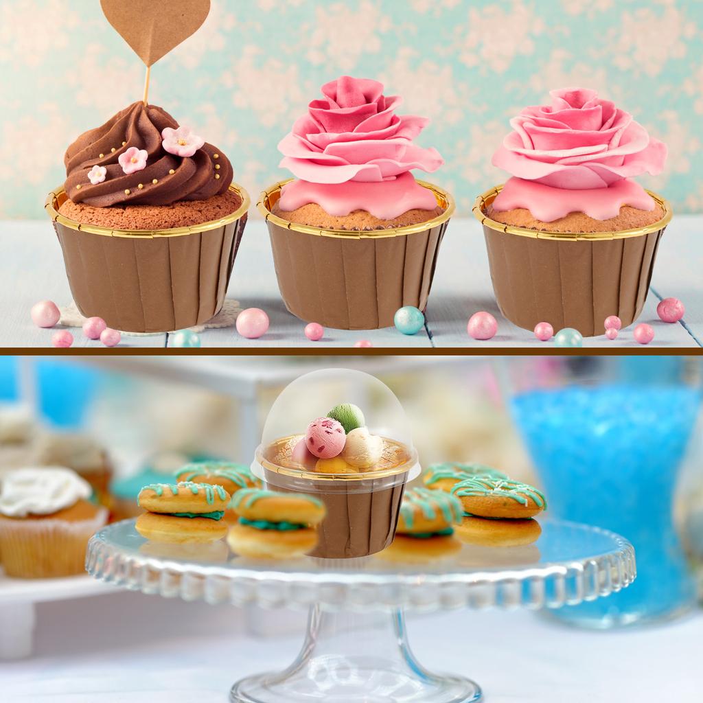 50/100Pcs Foil Muffin Cupcake Liner Cake Wrappers Holders Baking Cup Tray Case Cake Cups Pastry Tools for Wedding Birthday Party