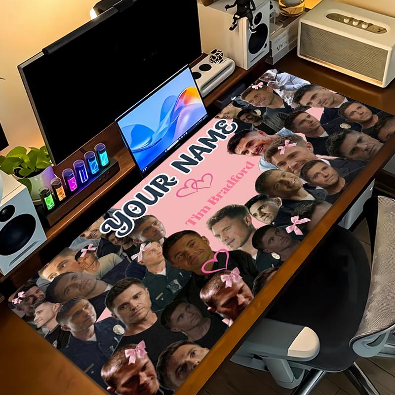 Custom Name THE ROOKIE Mouse Pad Large Gaming Table Cushion Non-slip Laptop Tablet Big Mousepad XXL Mat Mini PC Playmat With Lock edge_XIA