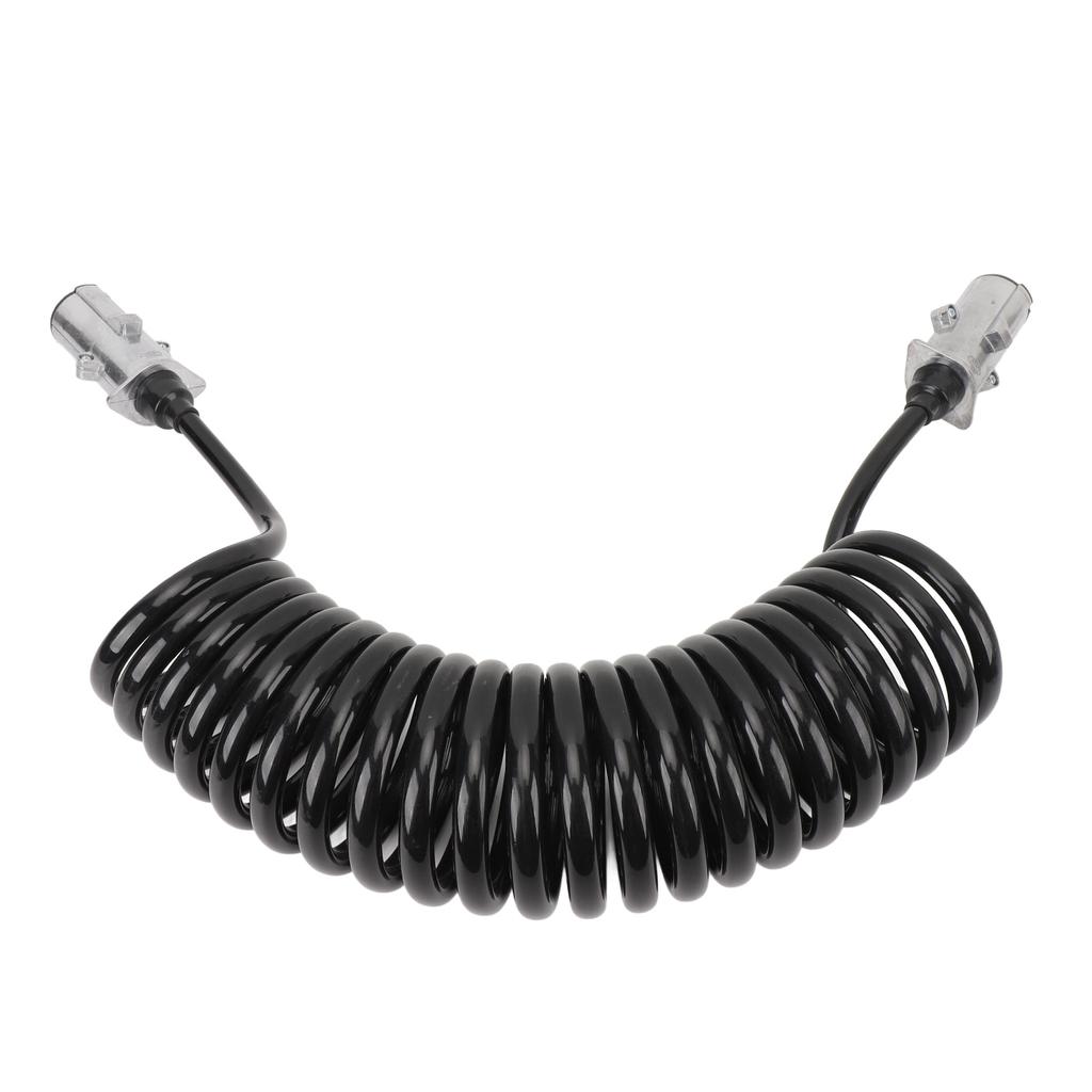 7 Way Trailer Cord Heavy Duty Coiled 7 Way Electrical Power Wire for Semi Trucks Tractors Trailer