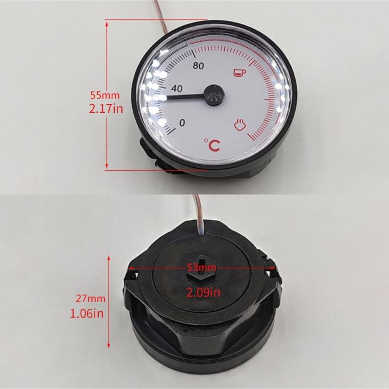 Stainless Steel 0-180℃ Gauge for Coffee Machine with Coil Temperature Gauge for Espresso Coffee Machine Temperature Gauge