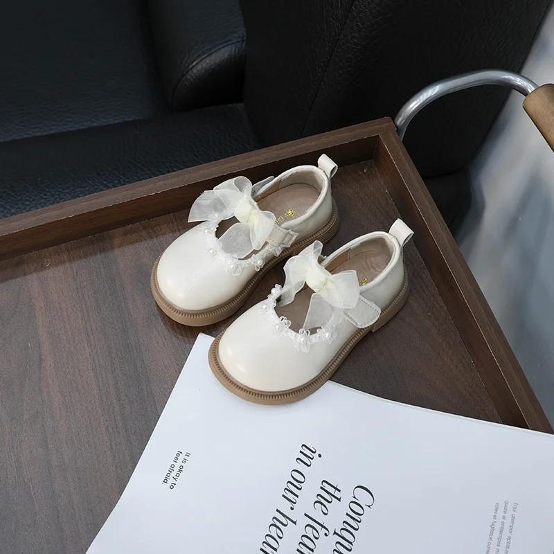 New Girls Lolita Mary Jane Shoes Chic Bowknot Children Princess Leather Shoes Fashion Sweet Kids Party Shoes Elegant Versatile