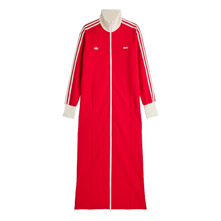 Adidas Originals Avavav Collaboration FW24 Fashionable Long Sleeve Sports Dress Women Dresses Red JG1424