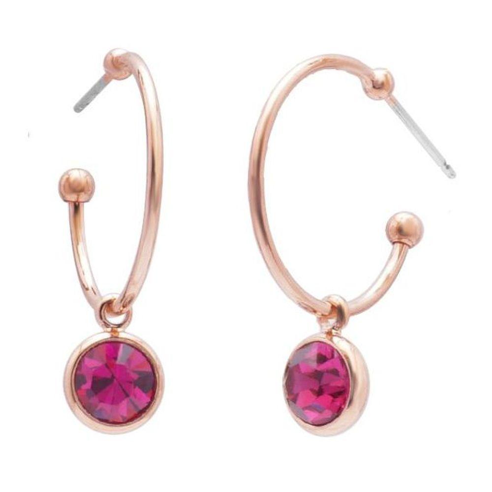 

E375 Austrian Crystal Rose Gold Earrings - Fuchsia