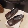 Flat Shoes Female Cover Toe Shallow Woman's Slippers Slides 2025 Soft Shallow Shoes Slippers Flat Slipers Women Cover Toe Slides