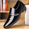 Herren Anzugschuhe Lackleder Hochzeit Loafer Metalldekoration Freizeit Loafer Oxford Formelle Schuhe für Erfolgreiche Herrenschuhe