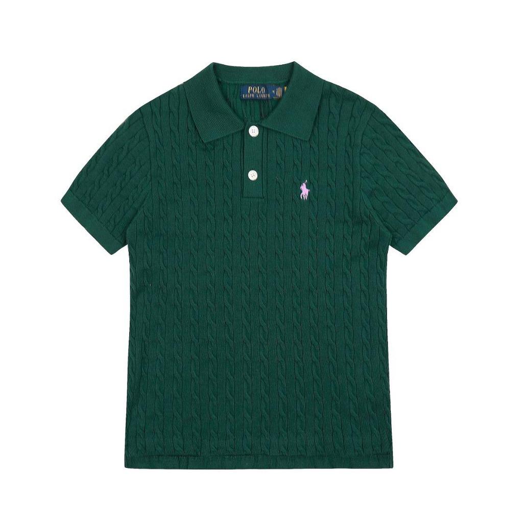 High-Quality 25SS All-Season Classic Versatile Lapel Double-Button Knit with Small Horse Embroidery, Short Sleeve