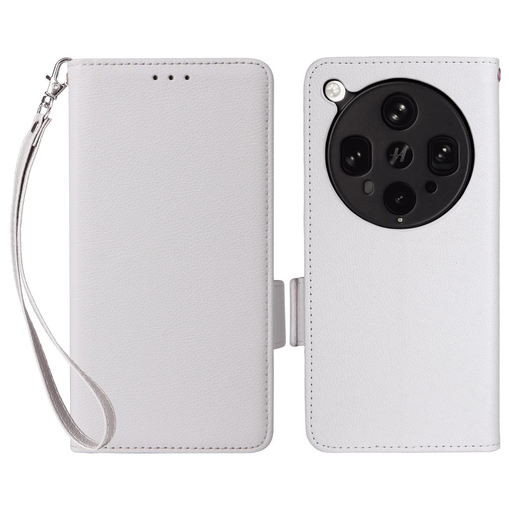 Für Oppo Find X8 Ultra 5G Hülle mit Handschlaufe Litschi-Textur PU-Leder Brieftasche Handyhülle