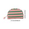Stylish Fringed Stripe Cosmetic Bag Nylon Bridesmaid Holiday Essentials Pouch with Cute Color Ball Gift for Family & Friends