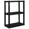 Plastic Shelves Garage Shelf Heavy Duty Shelving Unit 3-Tier 39"H X 14"D X 30"W Black-300 Lbs