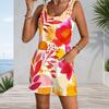 Plus Size Womens Romper With Tank Top And Patch Pockets