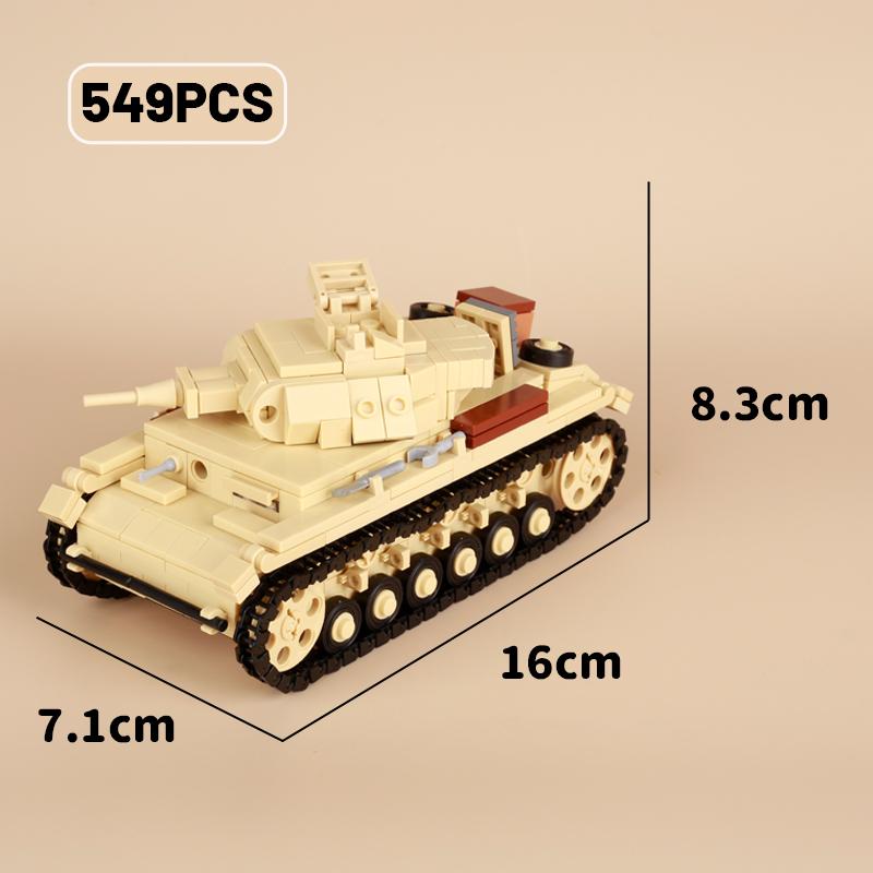 WW2 North African Military German Tiger Tank Building Block UK Soldier Figure Armored Motorcycle Weapon Model Brick Kid Toy Gift