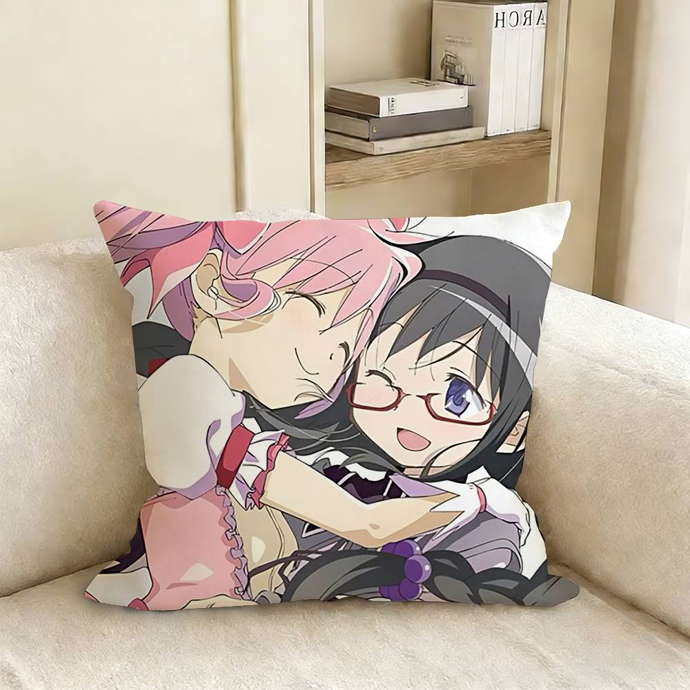 PPuella MMagi Madoka MMagica Pillow Case Living Room Sofa Cushion Cover Suitable For Home Bedroom Room Decoration