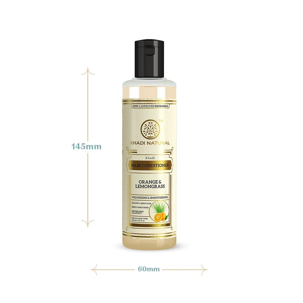 KHADI NATURAL Orange And Lemongrass Herbal Hair Conditioner 210 Ml For Frizzy And Damaged Hair