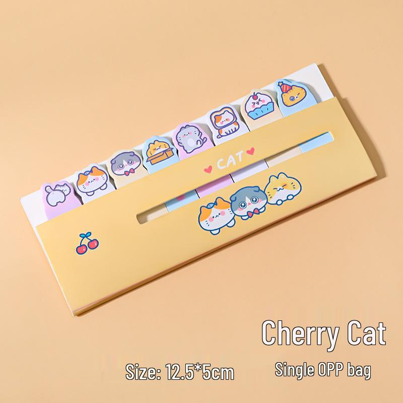 Adorable Animal Reusable Sticky Notes - Tearable Cartoon Index Stickers for Students