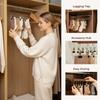 12 Clips Legging Organizer for Closet, Wooden Closet Leggings Hanger Organizer Space Saving Multi Clip Hanger for Pants Scarfs