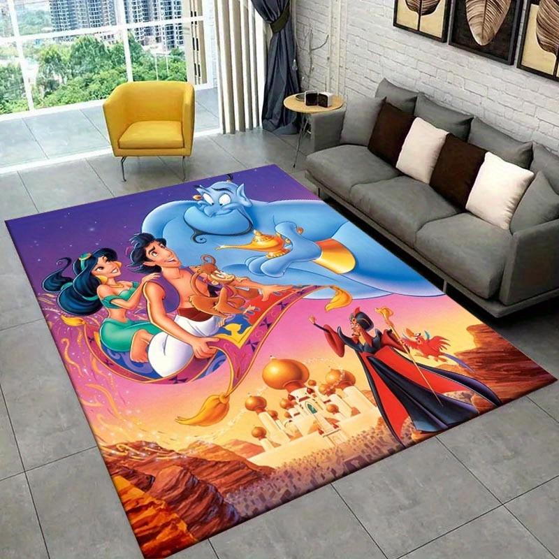 1pz Tappeto A Pelo Corto con Motivo di Aladdin Tappetino Morbido in Flanella per Soggiorno, Ufficio, Camera da Letto e Tappeto