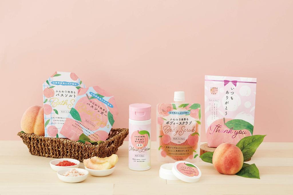 Yamanashi Prefecture Peach Scented Body Scrub in Aloe Vera Yamanashi Prefecture Peach 150g (Made Japan, Massage, Exfoliating, Leaf, Extract, Peach)