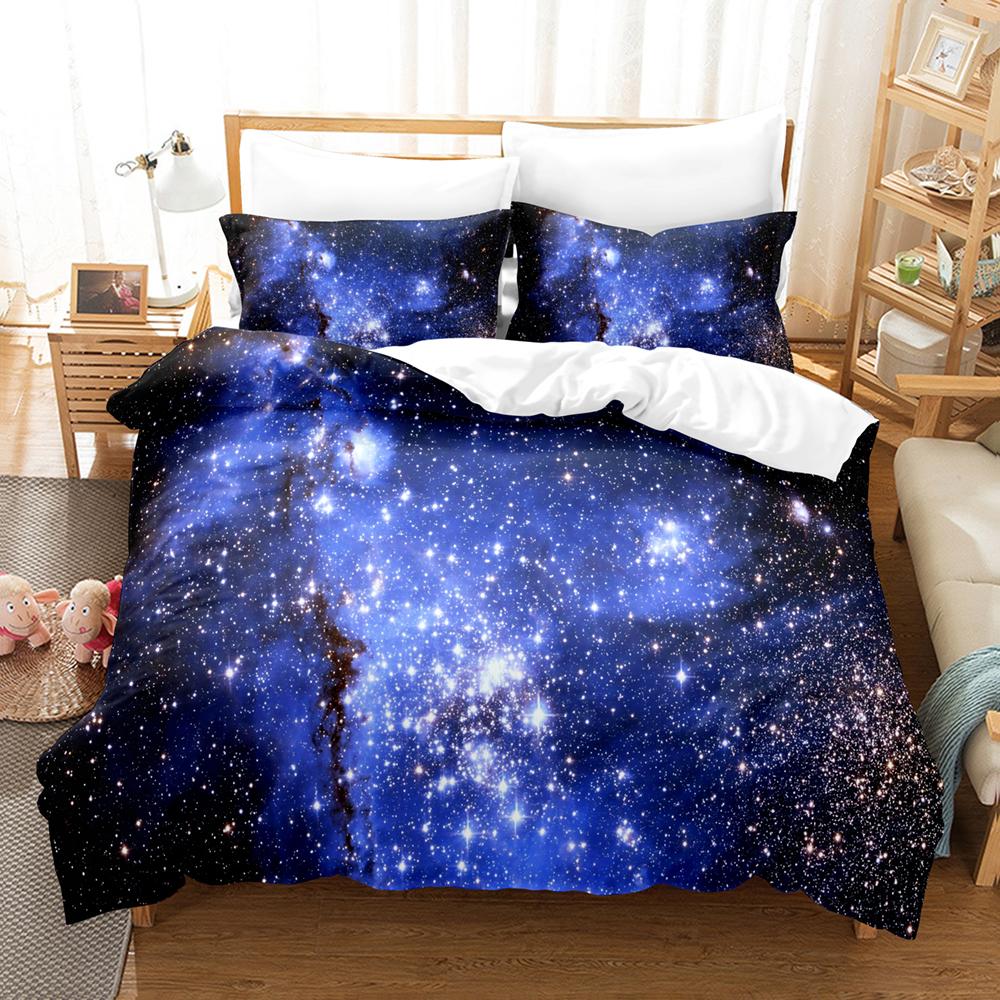 Bedding Set Rainbow Sky Duvet Cover Boys, Kid's Quilt Cover Girls Room Gorgeous Starry Sky Bedding King/Queen Duvet Cover Set