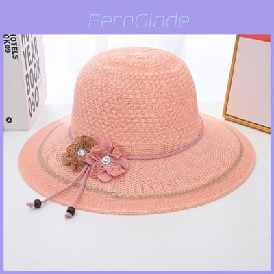 Summer Womens Straw Hat With Wide Brim And Butterfly Knot For Sun Protection