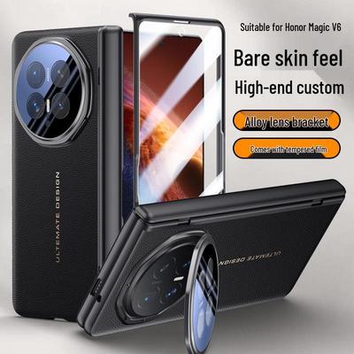 Honor Magic V6 Folding Case: Skin-Feel Lens Stand, Full Coverage, Drop Protection for Men