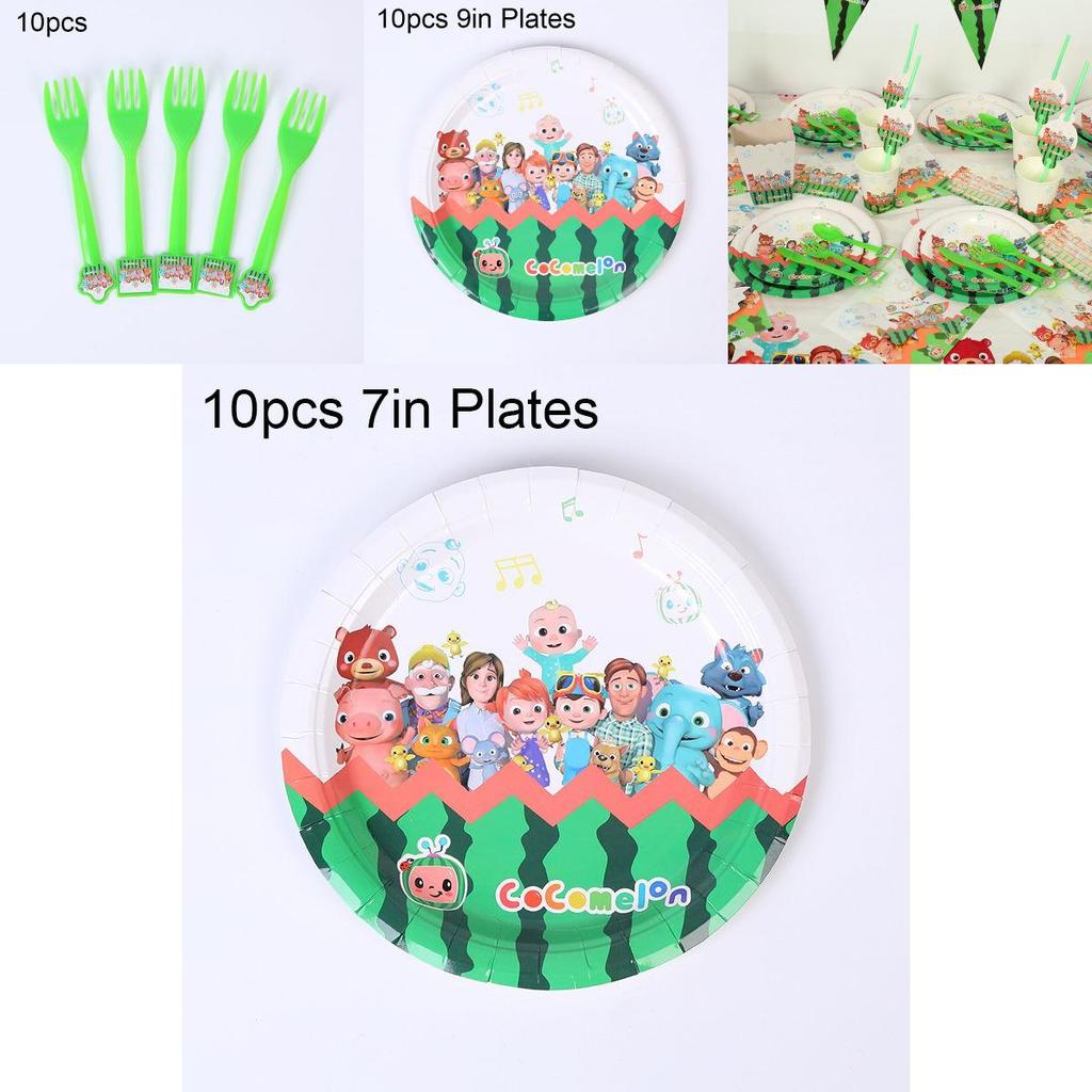 Adorable Cocomelon Disposable Tableware Set Ideal For Fun And Festive Kid Parties