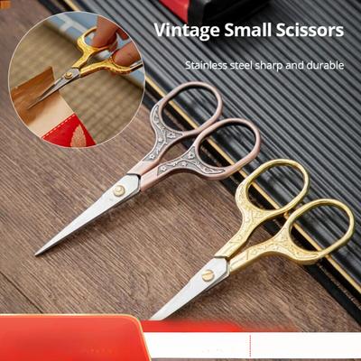 Stainless Steel Plum Blossom Retro Scissors Stainless Steel Household Scissors Yarn Embroidery Scissors Handmade Student Office Small Scissors
