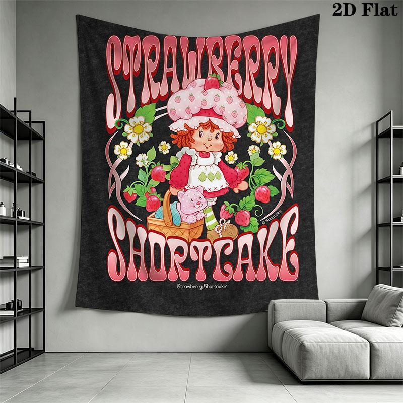 Erdbeer-Shortcake Eine Wandbehang Gedruckter Stoffdecke Dekorative Wandteppiche für Schlafzimmer Wohnzimmer Heimdekoration