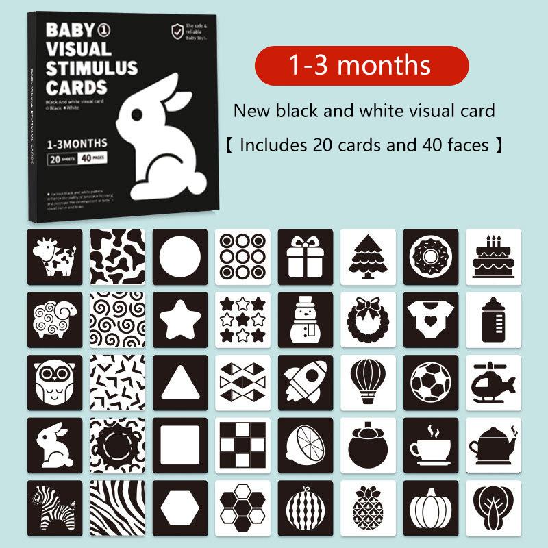 1 Set Early Education Toy For Nerborns Black White Flash Cards High Contrast Visual Stimulation Colour Cards Baby Montessori Toy