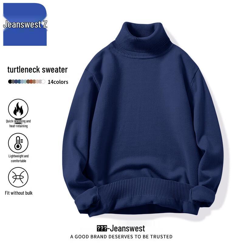 

Zhenweis Men s Turtleneck Thermal Knit Sweater M