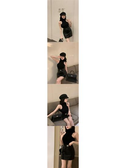 Women's Spicy High Neck Sleeveless Top - Sexy Autumn/Winter Trendy Outer/Inner Wear