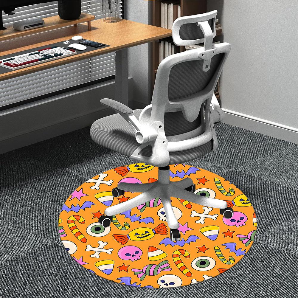 

1PC Halloween Designs Chair Carpet for Office, Indoor Non-Slip Washable Carpet, Soft Comfortable Mat For Office Room yy250930205 80cm by 80cm