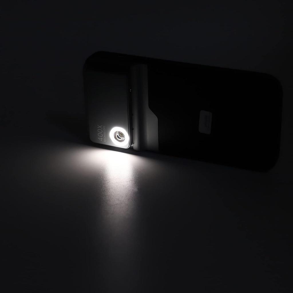 Phone Microscope Lens, HD 400x Zoom Phone Micro Lens Attachment, Adjustable All Inclusive Design Quick Focus with LED Light for 14 Pro