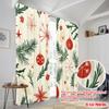 2pcs,2D Plane Printing Curtains Digital Printed Christmas Baubles Pine Branches Stars (4) 100% Polyester (without Rod) All