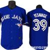 Men Women Baseball Jersey Style Knit Cardigan Short Sleeve Blue Jays 39 Embroidered Sportswear Casual Top