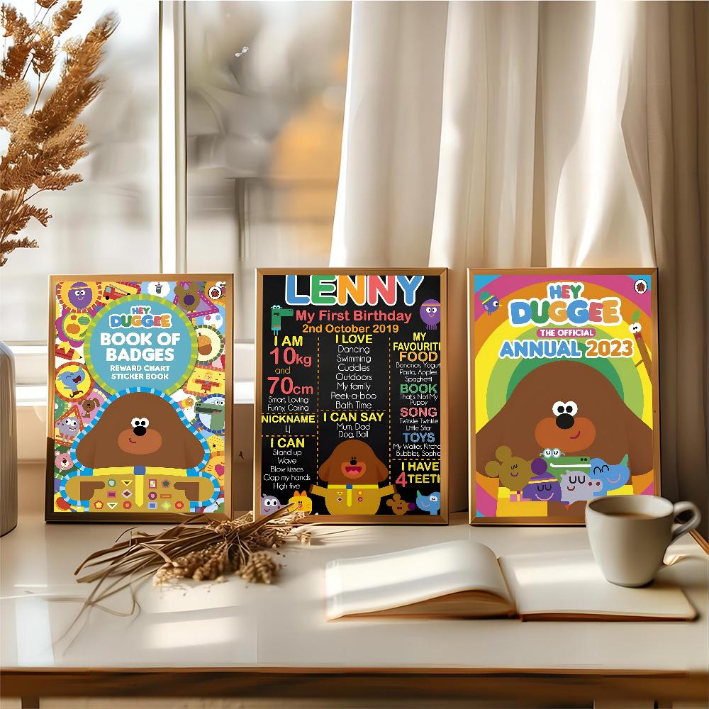 Hey Duggee DIY Klebeposter Ausgefallener Wandaufkleber für Wohnzimmer Bar Dekoration Wanddeko