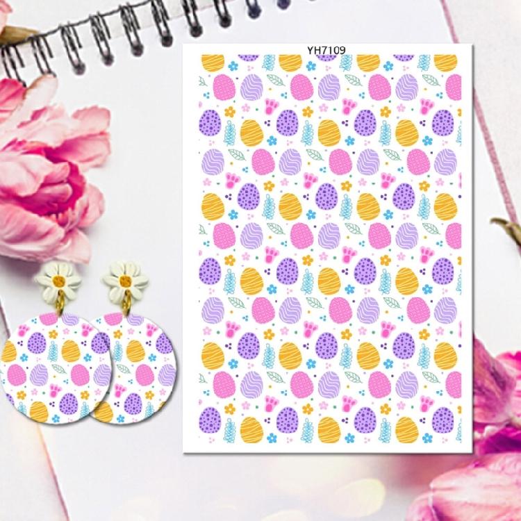 Clay Earrings Transfer Paper Easters Colored Eggs Printing Paper Water Soluble Transfer Decal Clay Transfer Sheets