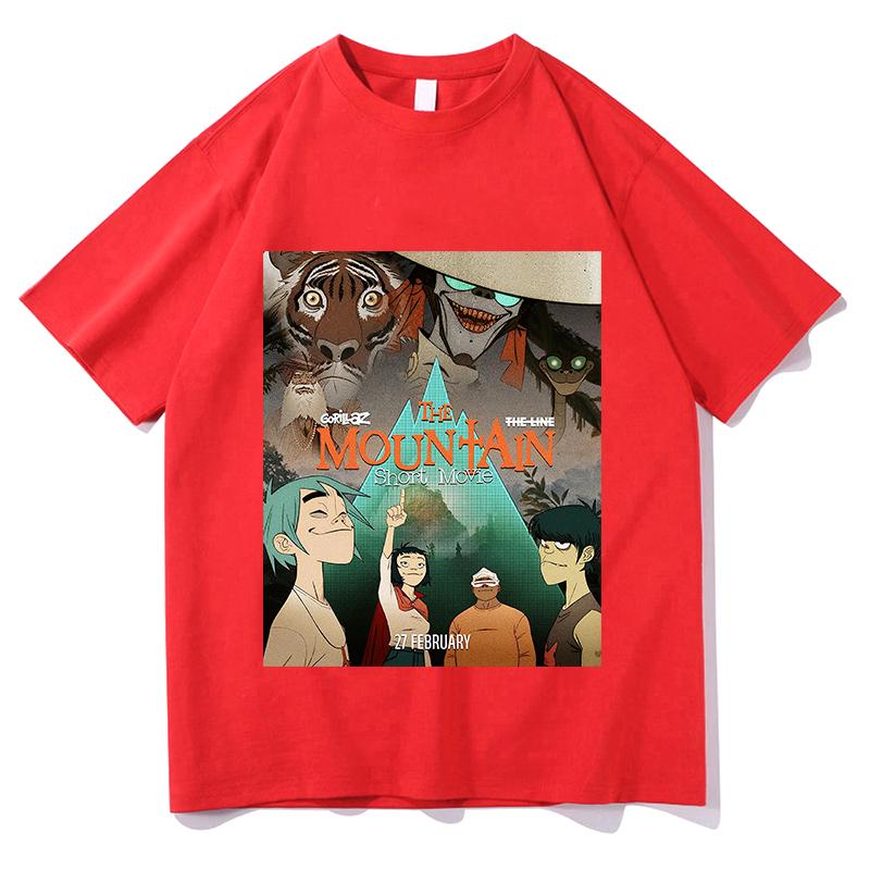 

Gorillaz The Mountain Мерч Футболки Унисекс Женские Летние Хлопковая Одежда Повседневная Мода Круглый Вырез Короткий Рукав Футболка Уличная Мода M
