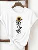 (Asian Size) Print Tee Top Women Woman Fashion Clothing T Shirt  Female Sweet Butterfly Style Short Sleeve Graphic T-shirts