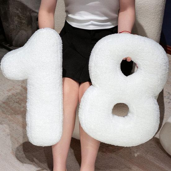 Alphabet Letter Shape Pillow PP Cotton Filled Car Seat Cushion Soft Fabric