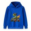 Kids Boys Girls Hoodie Cool Dinosaur T-Rex Monster Truck Print Long Sleeve Pullover Sweatshirt for Casual Daily Wear
