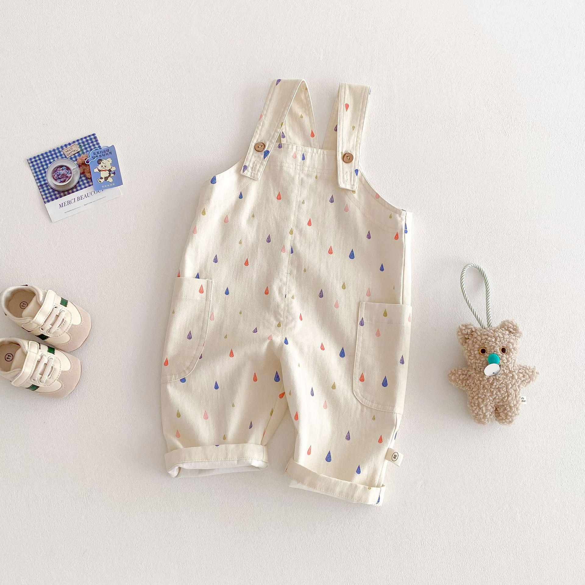 

2025 New Spring Striped & Polka Dot Korean Style Pants for Kids - Stylish Girls and Boys Overalls 80 cm