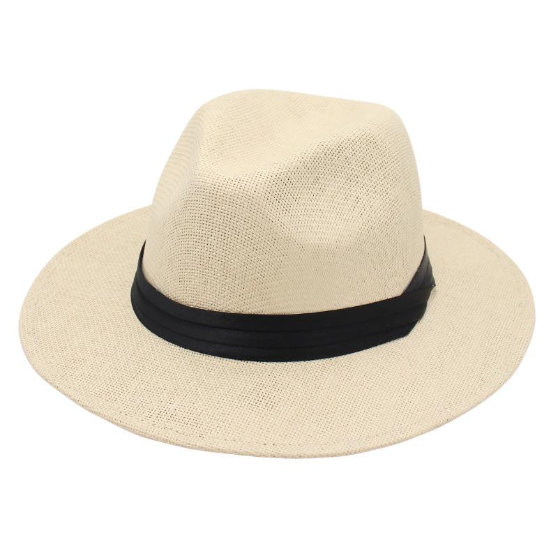Spring And Summer Straw Hat Breathable Cool Hat Beach Sun Protection Visor Hat Gentleman Jazz Hat Men And Women Trendy
