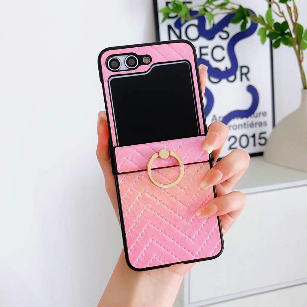 Suitable for Samsung Z Flip5 mobile phone case P50 Pocket diamond braided ring anti-drop case n2 flip
