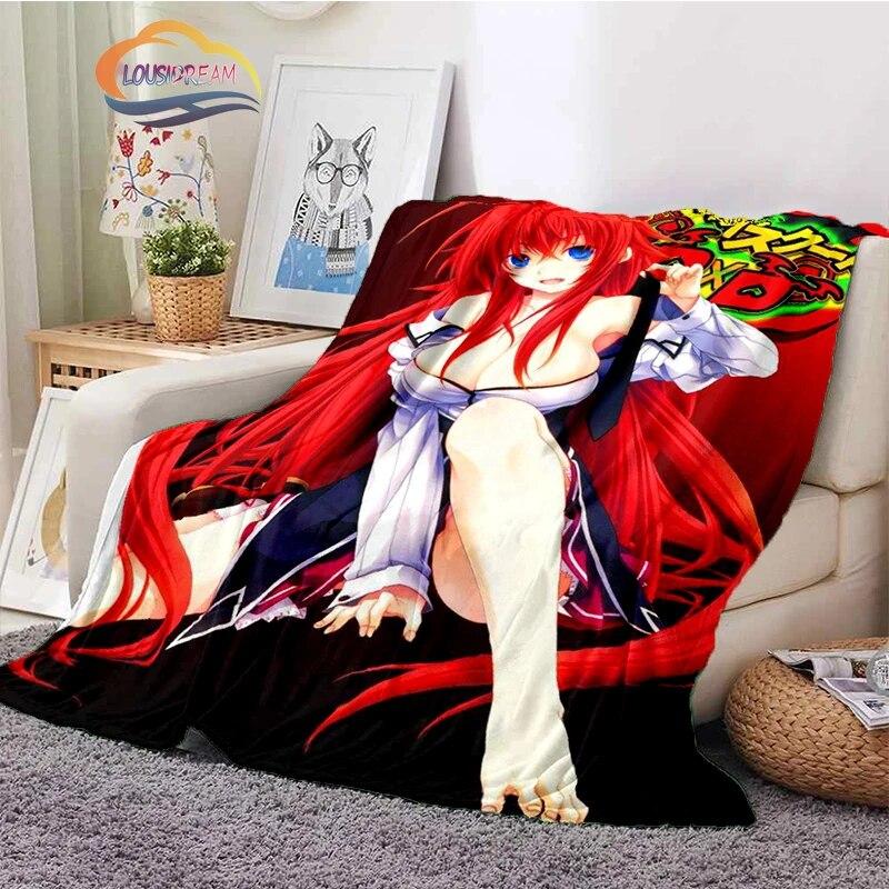 3D tištěná střední škola DxD plyšová deka Módní Flanel Fleece Sexy animace Dárek pro holčičku Sofa Nap Travel